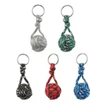 Polyester Braid Ball Stainless Steel Keychains
