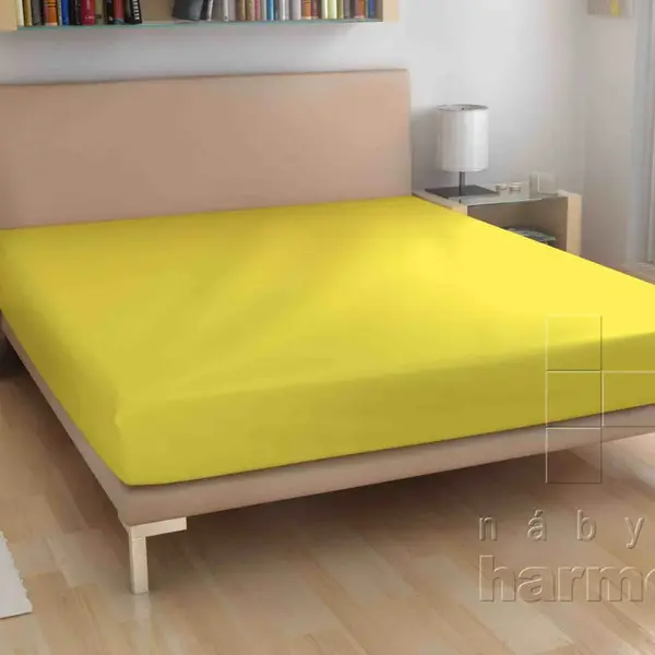 55-froté prostěradlo - žluté - 180 x 200 cm