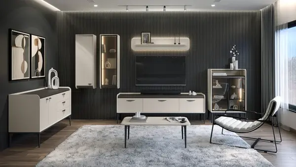 Obývací pokoj jenna - béžová, melinga šedá