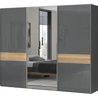 Šatní skříň se zrcadlem 3d orfea - šedá/ořech pacific