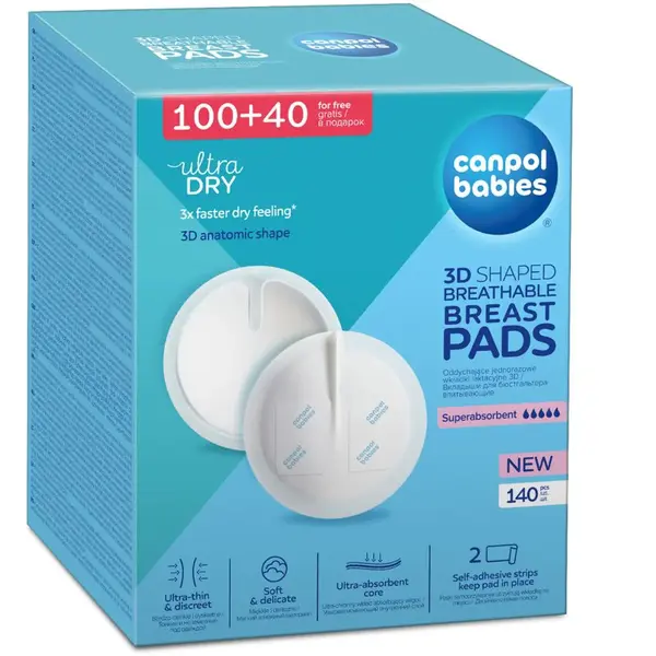 Canpol babies Breast Pads Standard 100+ 40 Ks jednorazové vložky do podprsenky 140 ks