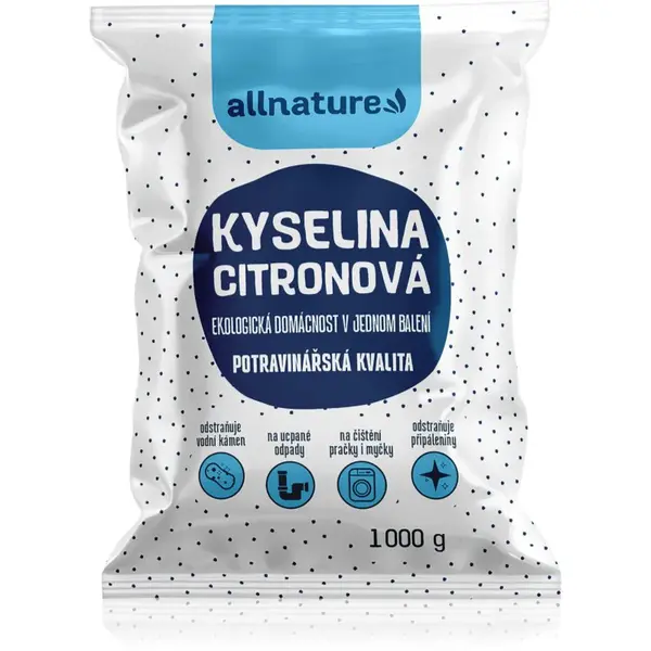 Allnature Kyselina citrónová kyselina citrónová na domáce použitie 1000 g
