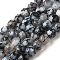Dyed & Heated Natural Fire Crackle Agate Beads Strands