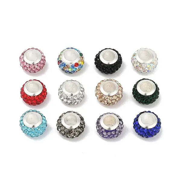 Alloy Rhinestone Clay Pave Beads