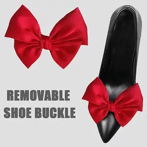 Detachable Ribbon Satin Bowknot Shoe Decoration