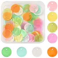 56Pcs 8 Colors Spray Painted Natural Capiz Shell Disc Charms