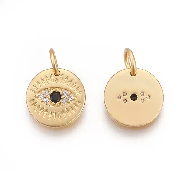 Brass Micro Pave Cubic Zirconia Charms