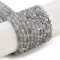 Faceted Round Natural Labradorite Bead Strands