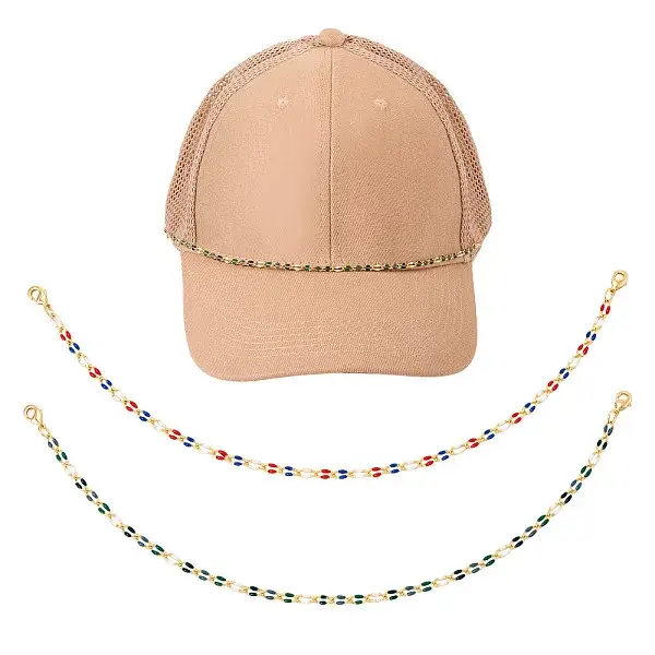 2Pcs 2 Colors Brass Enamel Curb Chain Bracelet Making