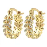 Rack Plating Brass Micro Pave Clear Cubic Zirconia Hoop Earrings