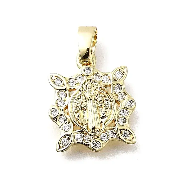 Brass Micro Pave Cubic Zirconia Pendants