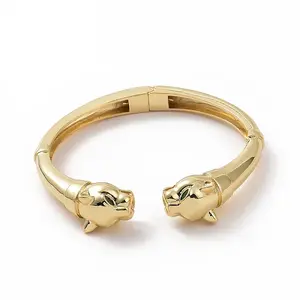 Green Cubic Zirconia Leopard Open Cuff Bangle