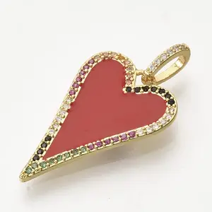 Golden Plated Brass Micro Pave Cubic Zirconia Pendants