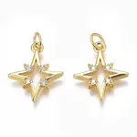 Brass Micro Pave Clear Cubic Zirconia Pendants