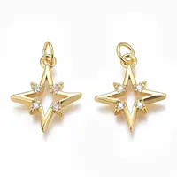 Brass Micro Pave Clear Cubic Zirconia Pendants