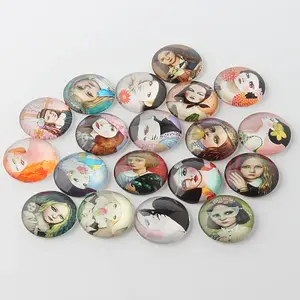 Girl Printed Glass Cabochons