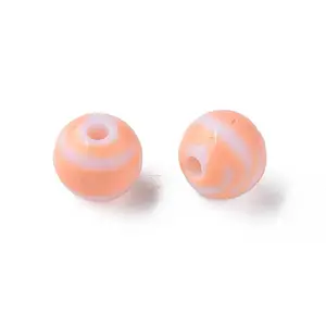 Opaque Striped Acrylic Beads