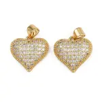 Brass Micro Pave Clear Cubic Zirconia Pendants