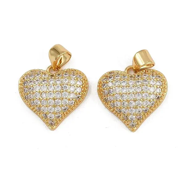Brass Micro Pave Clear Cubic Zirconia Pendants