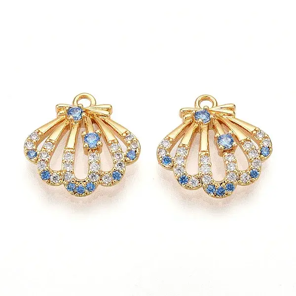 Brass Micro Pave Cubic Zirconia Charms