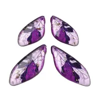 4Pcs Transparent Epoxy Resin Butterfly Wings Pendants