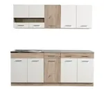 Kuchynská linka 200 lorna-dub šedý/biela - bez pracovnej dosky