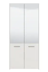 Skriňový botník so zrkadlom trento - biela