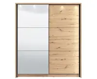 Posuvná skriňa so zrkadlom a rámom s osvetlením catalina 180 - dub