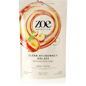 ZOE Clear Hydrowhey Isolate syrovátkový izolát s kolagenem příchuť Peach Iced Tea 454 g