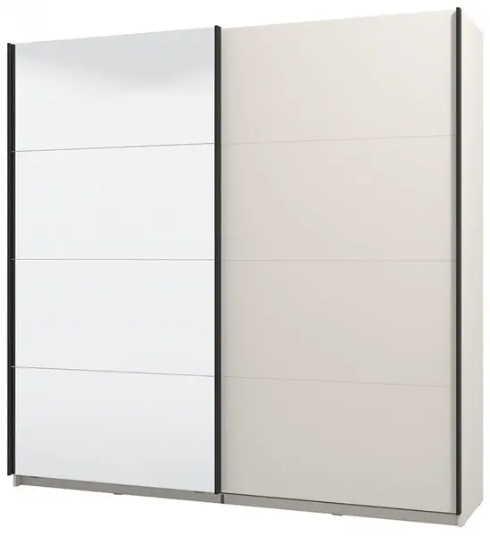 Posuvná šatní skříň se zrcadlem sage-béžová - základní