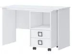 Psací stůl s pojízdným kontejnerem sloane - bílá