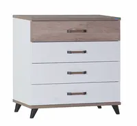 Zásuvková komoda brian - dub/bílá