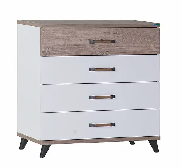 Zásuvková komoda brian - dub/bílá