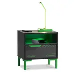 Noční stolek s bezdrátovou nabíjecí stanicí diego - černá, zelená