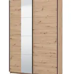 Šatníková skriňa so zrkadlom 150 dina - dub