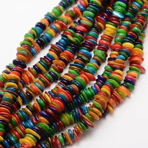 Dyed Disc Natural Freshwater Shell Beads Strands