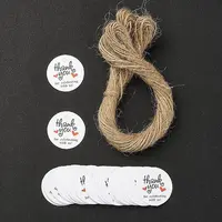 100Pcs Thanksgiving Themed Round Dot Paper Hang Gift Tags