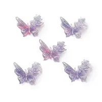 Butterfly with Flower Transparent Resin Cabochons