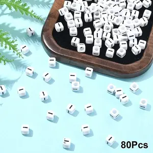 Acrylic Horizontal Hole Letter Beads