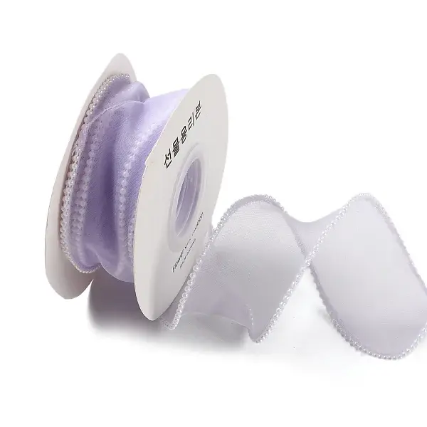 5 Yards ABS Pearl Edged Mesh Ribbon for Bowknot Making