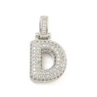 Brass Micro Pave Clear Cubic Zirconia Pendants