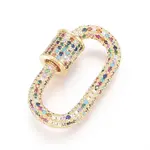 Brass Micro Pave Cubic Zirconia Screw Carabiner Lock Charms