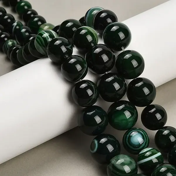 Natural Banded Agate Graduated Beads Strands