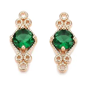 Brass Pave Faceted Glass Connector Charms