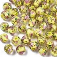 Handmade Gold Sand Lampwork Beads
