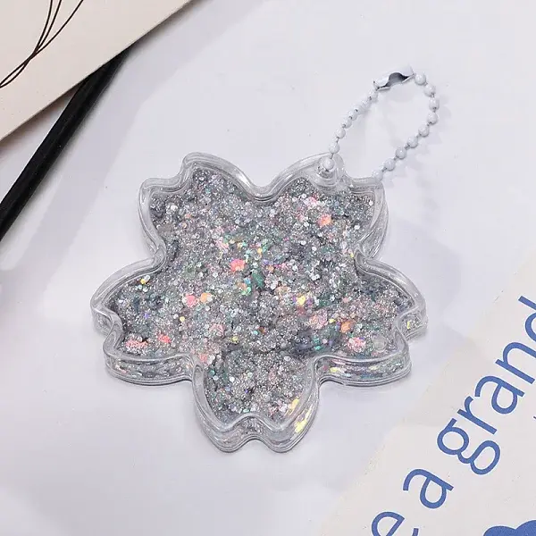 Sakura Acrylic Quicksand Keychain