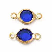 Ion Plating(IP) 304 Stainless Steel with Glass Connector Charms