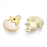 Printed Light Gold Tone Alloy Pendants