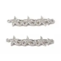 Brass Micro Pave Clear Cubic Zirconia Connector Charms