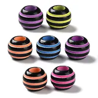 Spray Printed Opaque Acrylic European Beads